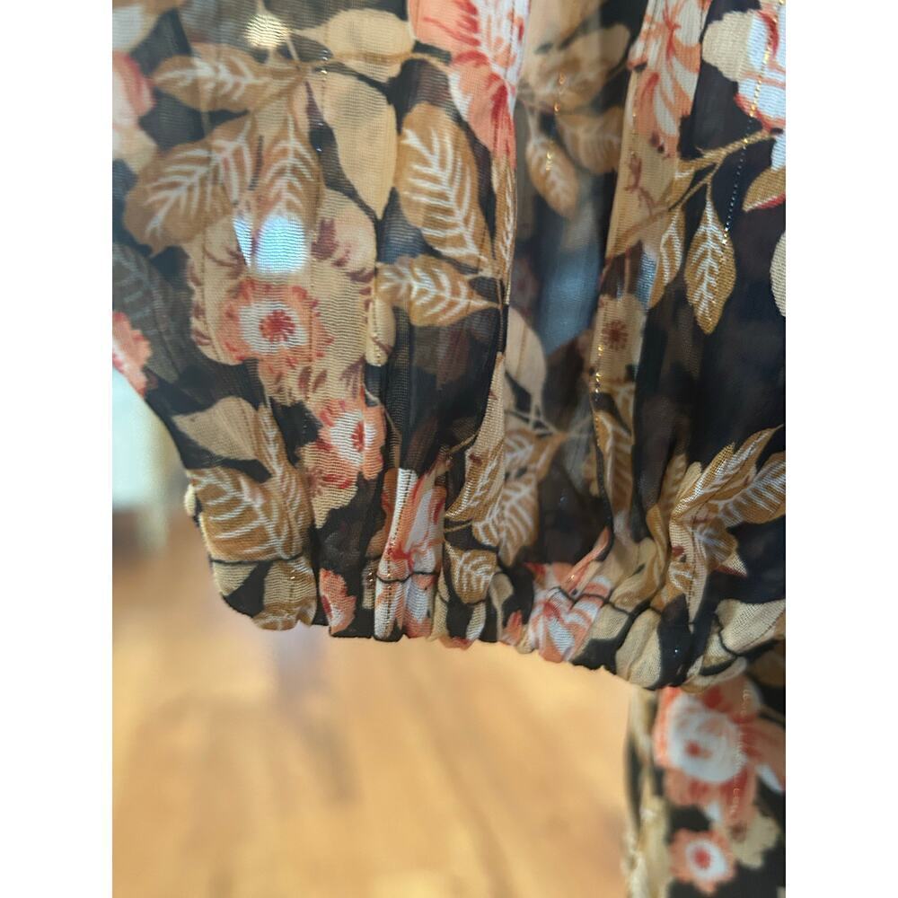 NASTY GAL BLOUSEN BROWN FLORAL LONG SLEEVE DRESS WOMENS SIZE 6 - Picture 8 of 12